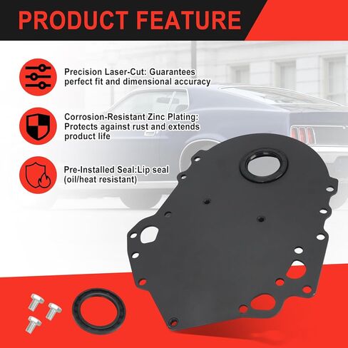 AUTOVIC Zinc Steel Timing Cover with Seal for Ford 302 351C Cleveland F150 F250 F350 Black in Saudi Arabia
