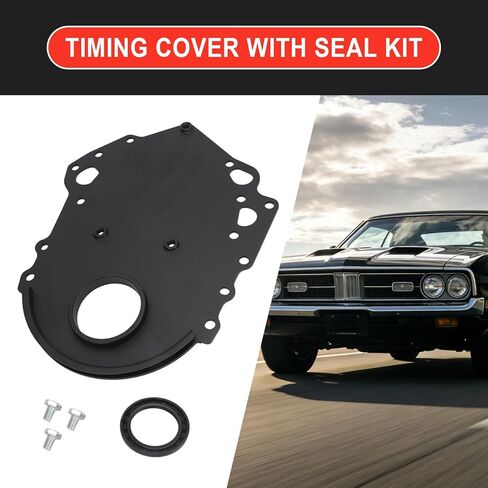 AUTOVIC Zinc Steel Timing Cover with Seal for Ford 302 351C Cleveland F150 F250 F350 Black in Saudi Arabia