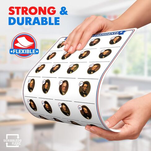 Scribbledo Dry Erase President Practice Sheets 11x14 Learning Boards Portraits & Numbered Outline Reusable U.S. Presidents Chart for Kids Classroom History Teaching Aid Homeschool Activity 10 Pack in Saudi Arabia