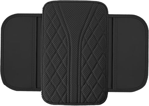 Car Center Console Cover, Leather Vehicle Armrest Cushion with 2 Storage Bags, Automotive Interior Arm Rest Seat Protection Box Pad Accessories, Universal for SUV, Sedan, Truck (Black) in Kuwait