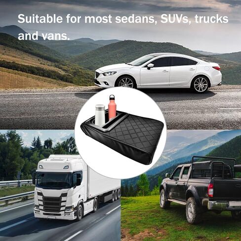 Center Console Cover, Middle Console Cover, Good Elasticity, Good Breathability, Lightweight, Wear-Resistant, Scratch Resistant Fits Most Sedans, SUVs, Trucks, and Vans (Diamond&Black) in Saudi Arabia