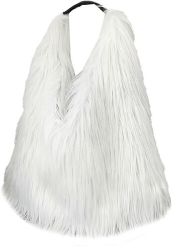 Tote Bags for Women Faux Fur Y2K Hobo Handbag Fuzzy Furry Shoulder Purse in Saudi Arabia