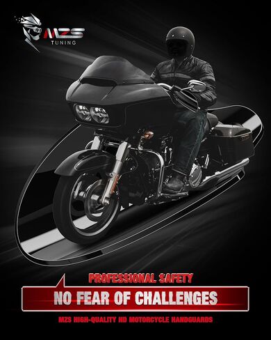 MZS Motorcycle Handguards Compatible with Road Glide 15-20 / Electra Glide 14-20 / Ultra Limited 14-20 / Road King 17-20 / Tri Glide 14-20, Touring Hand Guards Handlebar Wind Guard Protector Black in Saudi Arabia