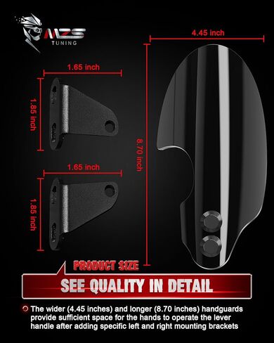 MZS Motorcycle Handguards Compatible with Road Glide 15-20 / Electra Glide 14-20 / Ultra Limited 14-20 / Road King 17-20 / Tri Glide 14-20, Touring Hand Guards Handlebar Wind Guard Protector Black in Saudi Arabia