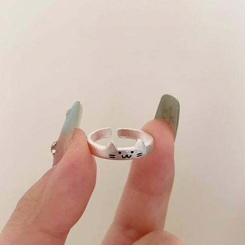 2PCS Animal Cat Dog Finger Ring, Best Gifts for Lovers Wedding, Parties Wear Couple Rings Cartoon, Cute Open Adjustable in Saudi Arabia