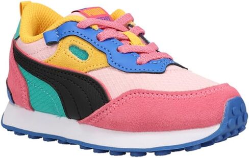 حذاء رياضي كاجوال برباط من PUMA للأطفال الصغار رايدر FV Future Vintage - أبيض in Kuwait