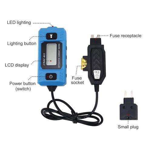 Car Fuse Tester Automotive, High Precision 20A 48V Automotive Circuit Current Fault Probe Tester 2-in-1 Wire Tracer Short Finder with LED Display & Front Light (Not Battery Concluded) in Saudi Arabia