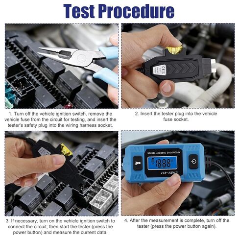 Car Fuse Tester Automotive, High Precision 20A 48V Automotive Circuit Current Fault Probe Tester 2-in-1 Wire Tracer Short Finder with LED Display & Front Light (Not Battery Concluded) in Saudi Arabia