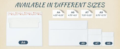 مظاريف دعوة مقاس A4، مقاس 4.25 × 6.25 بوصة، ذاتية الغلق، بيضاء، عدد 250 in Kuwait