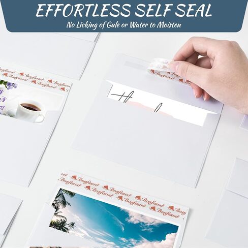 مظاريف دعوة مقاس A4، مقاس 4.25 × 6.25 بوصة، ذاتية الغلق، بيضاء، عدد 250 in Kuwait