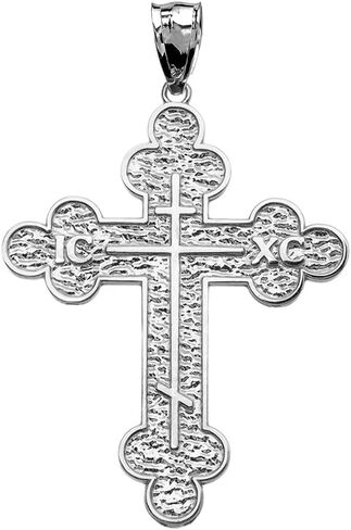 Claddagh Gold Religious Jewelry Elegant Sterling Silver Eastern Orthodox ICXC Cross Pendant in Saudi Arabia