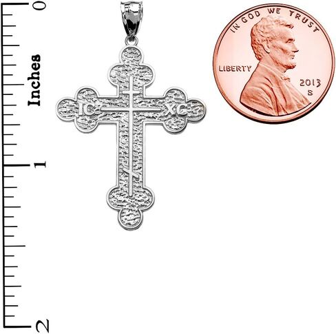 Claddagh Gold Religious Jewelry Elegant Sterling Silver Eastern Orthodox ICXC Cross Pendant in Saudi Arabia