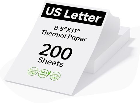 HPRT Thermal Printer Paper 8.5 x 11 Inch US Letter,Advanced Printing Paper Compatible with HPRT/iDPRT/PRT Portable Printer MT620/MT610/MT800,Continuous Folding,200 Sheets in Saudi Arabia