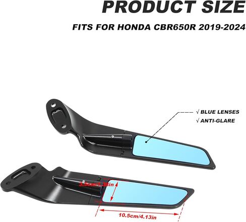 Fits for Honda CBR650R (2019-2024) Side Mirrors Anti-glare Wind Wing Mirror Accessories in Saudi Arabia