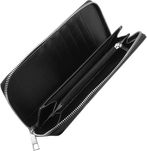 محفظة نسائية بسحاب حولها ومقبض للهاتف - حجب RFID مع منظم حامل البطاقات - صورة لكلب دوبيرمان الألماني in Kuwait