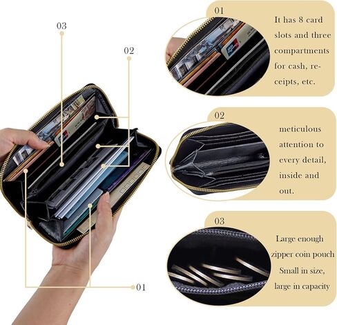 Zip Around Wallets for Women with Detachable Wrist Strap, Large Capacity RFID Blocking Leather Purse Organizer Card Holder Wristlet,Beautifull Owl Abstract in Saudi Arabia