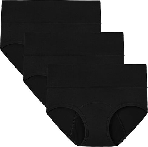 INNERSY Period Underwear for Women Heavy Flow High Waisted Menstrual Incontinence Panties 3-Pack(Black,XX-Large) in Saudi Arabia