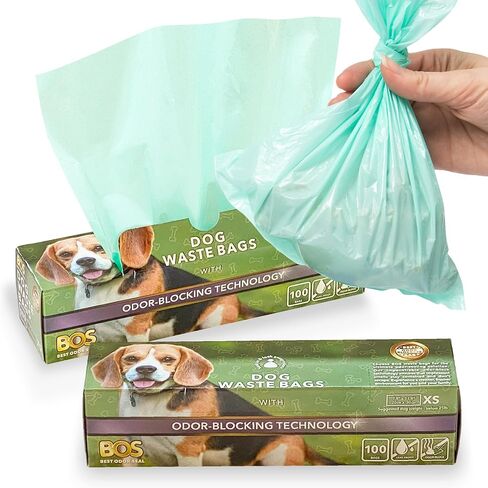 BOS Odor-Sealing Dog Poop Bags for Pet Waste - Disposal Doggy Bags - Scent & Smell Free (90Bags) [Size: M, Color: Light Mint Green]★Brand-new packaging design!! in Saudi Arabia