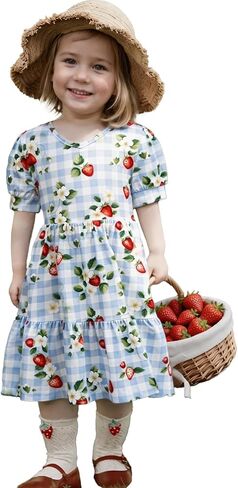 فساتين قطنية بأكمام قصيرة للفتيات، ملابس متدرجة متطابقة مع ملابس الأم وأنا in Kuwait