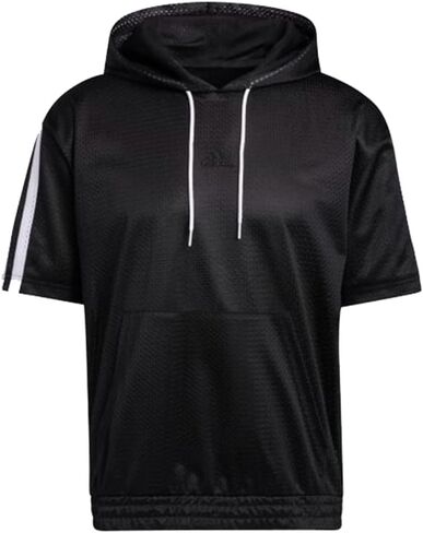 adidas Mens Summer Legend Hoodie Short Sleeve, Black in Saudi Arabia
