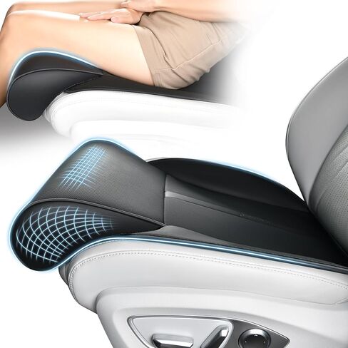 FLORICH Car Seat Extender Leg Support Cushion for Driver Seats Office Chair, Leather Memory Foam Widened seat Cushion for Long Drivers Universal Car Seat Cushion Legs Rest Pads-Black in Saudi Arabia