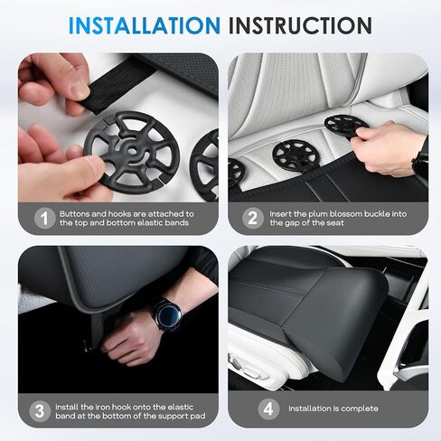 FLORICH Car Seat Extender Leg Support Cushion for Driver Seats Office Chair, Leather Memory Foam Widened seat Cushion for Long Drivers Universal Car Seat Cushion Legs Rest Pads-Black in Saudi Arabia