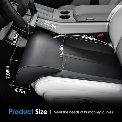 FLORICH Car Seat Extender Leg Support Cushion for Driver Seats Office Chair, Leather Memory Foam Widened seat Cushion for Long Drivers Universal Car Seat Cushion Legs Rest Pads-Black in Saudi Arabia