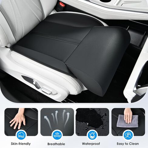 FLORICH Car Seat Extender Leg Support Cushion for Driver Seats Office Chair, Leather Memory Foam Widened seat Cushion for Long Drivers Universal Car Seat Cushion Legs Rest Pads-Black in Saudi Arabia