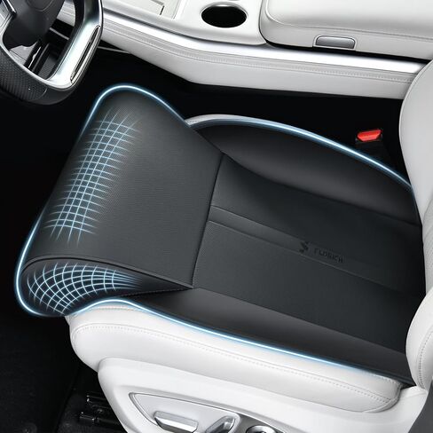 FLORICH Car Seat Extender Leg Support Cushion for Driver Seats Office Chair, Leather Memory Foam Widened seat Cushion for Long Drivers Universal Car Seat Cushion Legs Rest Pads-Black in Saudi Arabia