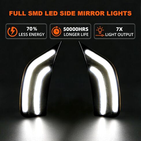 مصابيح LED للعلامات الجانبية متوافقة مع Yukon/Yukon Denali/Yukon XL/Tahoe/Escalade/Suburban/Escalade ESV 2021 2022 2023 2024 عدسة بيضاء مدخنة in Kuwait