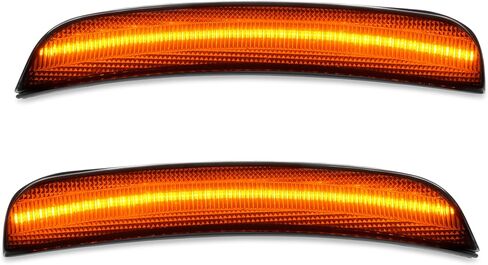 مصابيح LED للعلامات الجانبية من HECASA متوافقة مع 2015-2023 كرايسلر 300 لاستبدال CH2551136 CH2550136 مصابيح وقوف السيارات ذات الإشارة الممتصة للصدمات قطعتان من عدسات الدخان الأمامية باللون الأصفر LED in Kuwait