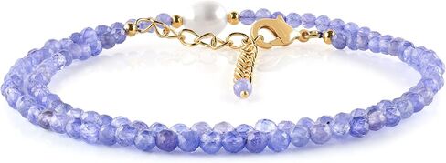 InfinityGemsArt Gemstone Gold Necklace For Women, Birthstone Natural Crystal Stone With Freshwater Pearl Beaded Jewelry, Gold Plated 18 Inch Chain in Saudi Arabia