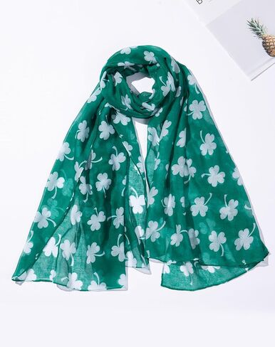 redgino 2 Pack Green Shamrock Scarf St Patricks Day Scarf Women St Patricks Day Accessories for Women in Saudi Arabia