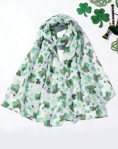 redgino 2 Pack Green Shamrock Scarf St Patricks Day Scarf Women St Patricks Day Accessories for Women in Saudi Arabia