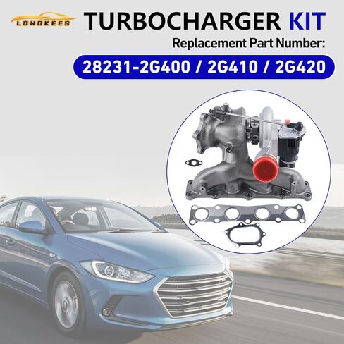 Turbocharger Assembly with Gasket FIT Hyundai Sonata 2011–2014, Santa Fe Sport 2013–2016, Kia Optima 2011–2015, Sportage 2011–2016 – Direct Replacement – Replace OE# 28231-2G410 in Saudi Arabia