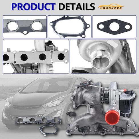 Turbocharger Assembly with Gasket FIT Hyundai Sonata 2011–2014, Santa Fe Sport 2013–2016, Kia Optima 2011–2015, Sportage 2011–2016 – Direct Replacement – Replace OE# 28231-2G410 in Saudi Arabia