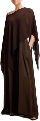 Women Chiffon Sheer Poncho Shrug Mesh Shawl Fashion Layering Piece Shrug Beach Cover Up for Formal Evening Dress in Saudi Arabia