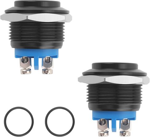 3/4" 19mm Momentary Push Button Switch,2PCS Water-Resistant Horn Button Switch with High Round Cap Switches & Aluminum Shell,SPST 1NO Horn Switches 12V with Metal Screw Terminals in Saudi Arabia
