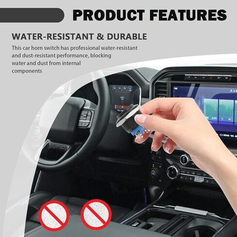 3/4" 19mm Momentary Push Button Switch,2PCS Water-Resistant Horn Button Switch with High Round Cap Switches & Aluminum Shell,SPST 1NO Horn Switches 12V with Metal Screw Terminals in Saudi Arabia