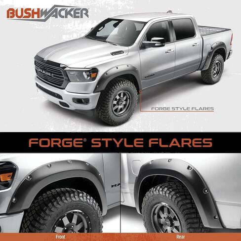 Bushwacker Forge Pocket/Rivet Style Front & Rear Fender Flares | 4-Piece Set, Black, Textured Finish | 28314-08 | Fits 2011-2016 Ford F-250, F-350 Super Duty (Excludes Dually) in Saudi Arabia