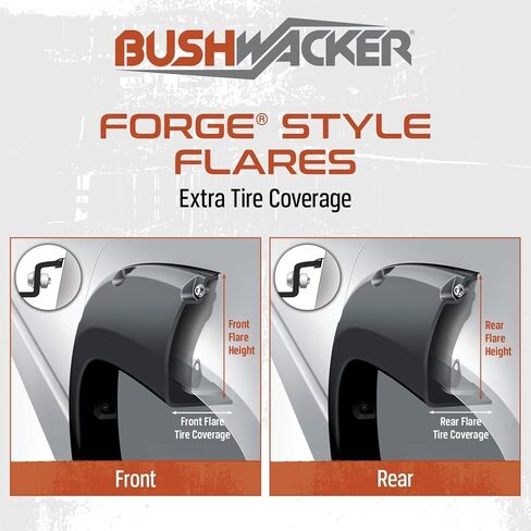 Bushwacker Forge Pocket/Rivet Style Front & Rear Fender Flares | 4-Piece Set, Black, Textured Finish | 28314-08 | Fits 2011-2016 Ford F-250, F-350 Super Duty (Excludes Dually) in Saudi Arabia