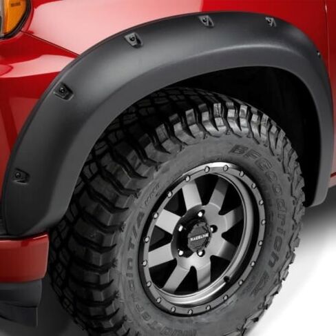 Bushwacker Forge Pocket/Rivet Style Front & Rear Fender Flares | 4-Piece Set, Black, Textured Finish | 28314-08 | Fits 2011-2016 Ford F-250, F-350 Super Duty (Excludes Dually) in Saudi Arabia