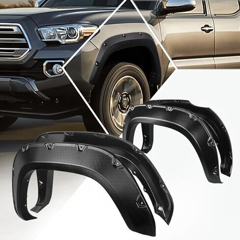 PM PERFORMOTOR Matte Black Pocket-Riveted Style Wheel Fender Flares for 16-17 Toyota Tacoma (4Pcs-Set) in Saudi Arabia