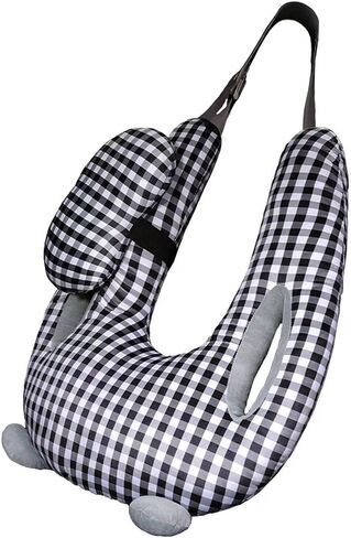 Travel Pillow for Kids Car Pillow U-Shaped with Cute Design, Thick Padding, Wrist Cutouts & Bonus Head Support for Comfortable Sleep in Car - Ideal for Toddlers and Children on Road Trips(Grey) in Saudi Arabia