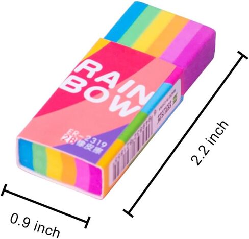 10PCS Rainbow Eraser, Large Rainbow Erasers Bulk, Pencil Erasers,(0.9 x 2.2 inches) Colorful in Saudi Arabia