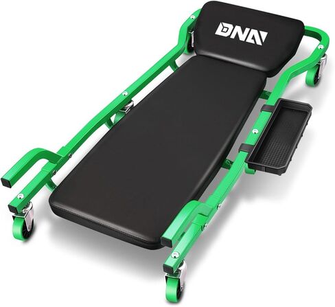 DNA MOTORING TOOLS-00273 Rolling Car Creeper with 3-leves Adjustable Headrest & 6 Casters,300lbs Max Weight Capacity,Green in Saudi Arabia