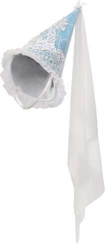 قبعة هينين من الدانتيل من العصور الوسطى من ANINECT مع حجاب، غطاء رأس نسائي على شكل مخروطي للأميرة عصر النهضة in Kuwait