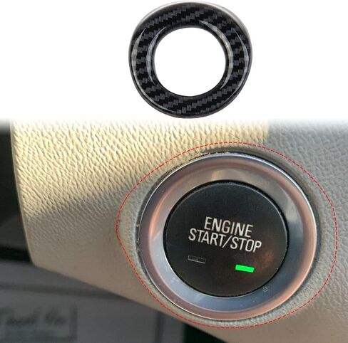Korlot Carbon Fiber Engine Start Push Button Cover Trim for GMC Terrain 2018-2024 in Saudi Arabia