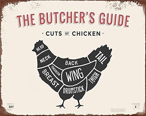Tin Sign For Butcher's Curts of Chicken Knives Metal Sign Family Farmhouse Wall Kitchen Decoration 8x12 Inch in Saudi Arabia