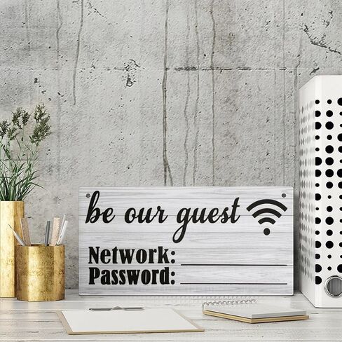 Wood Decor Sign Wifi Password Sign Be Our Guest Network Share Hot Spot Wall Decor Farmhouse Bathroom Sign Wood Hanging Wall Plque Decorative For Bathroom Gift For Home12X6 In in Saudi Arabia